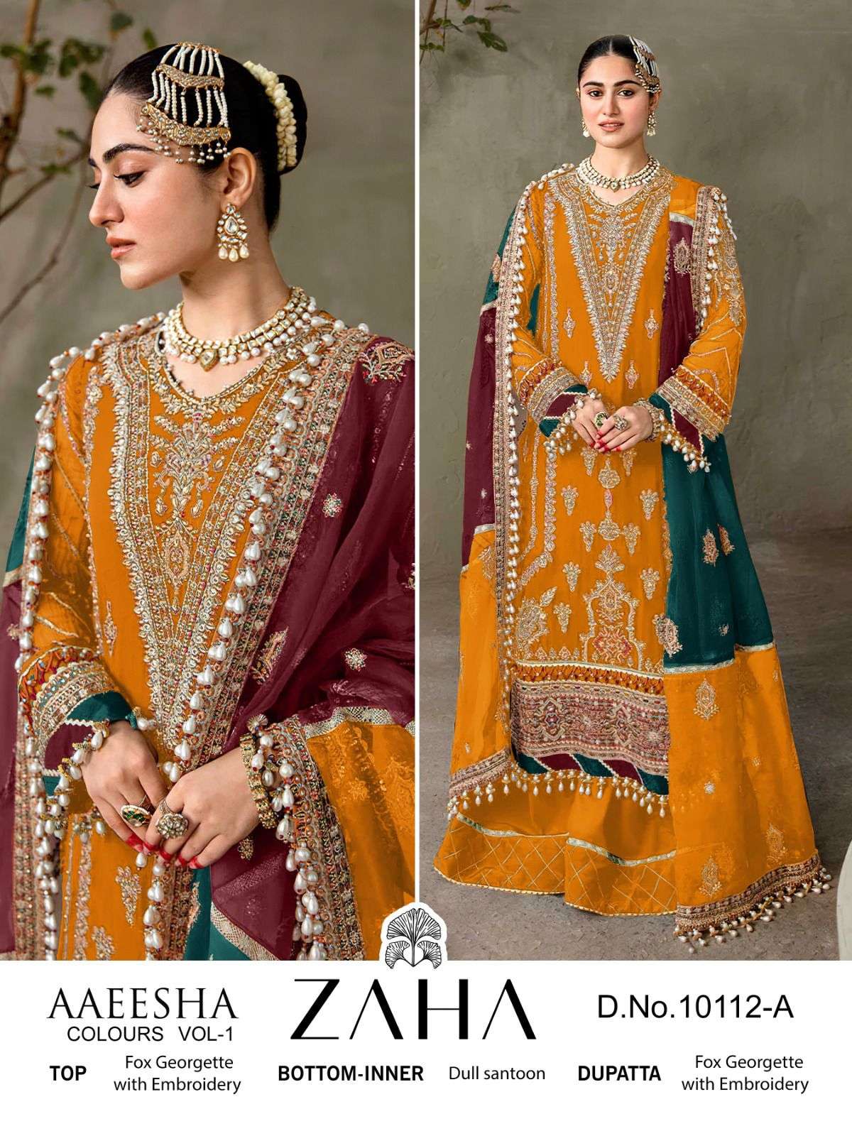 Zaha Aaeesha 10112 Designer Pakistani Suit Wholesale catalog