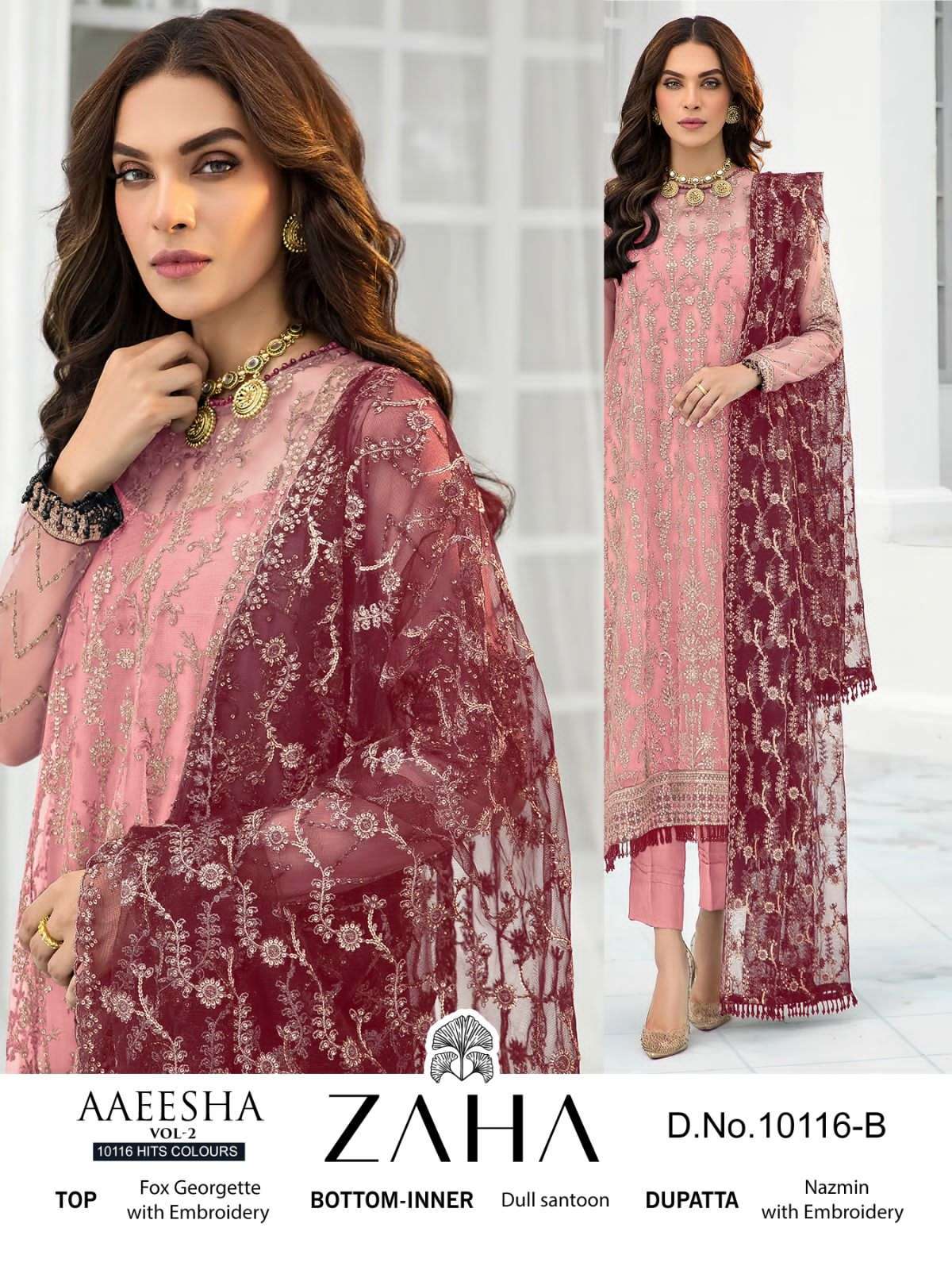 Zaha Aaeesha 10116 Hit Colours Pakistani Suit Wholesale catalog
