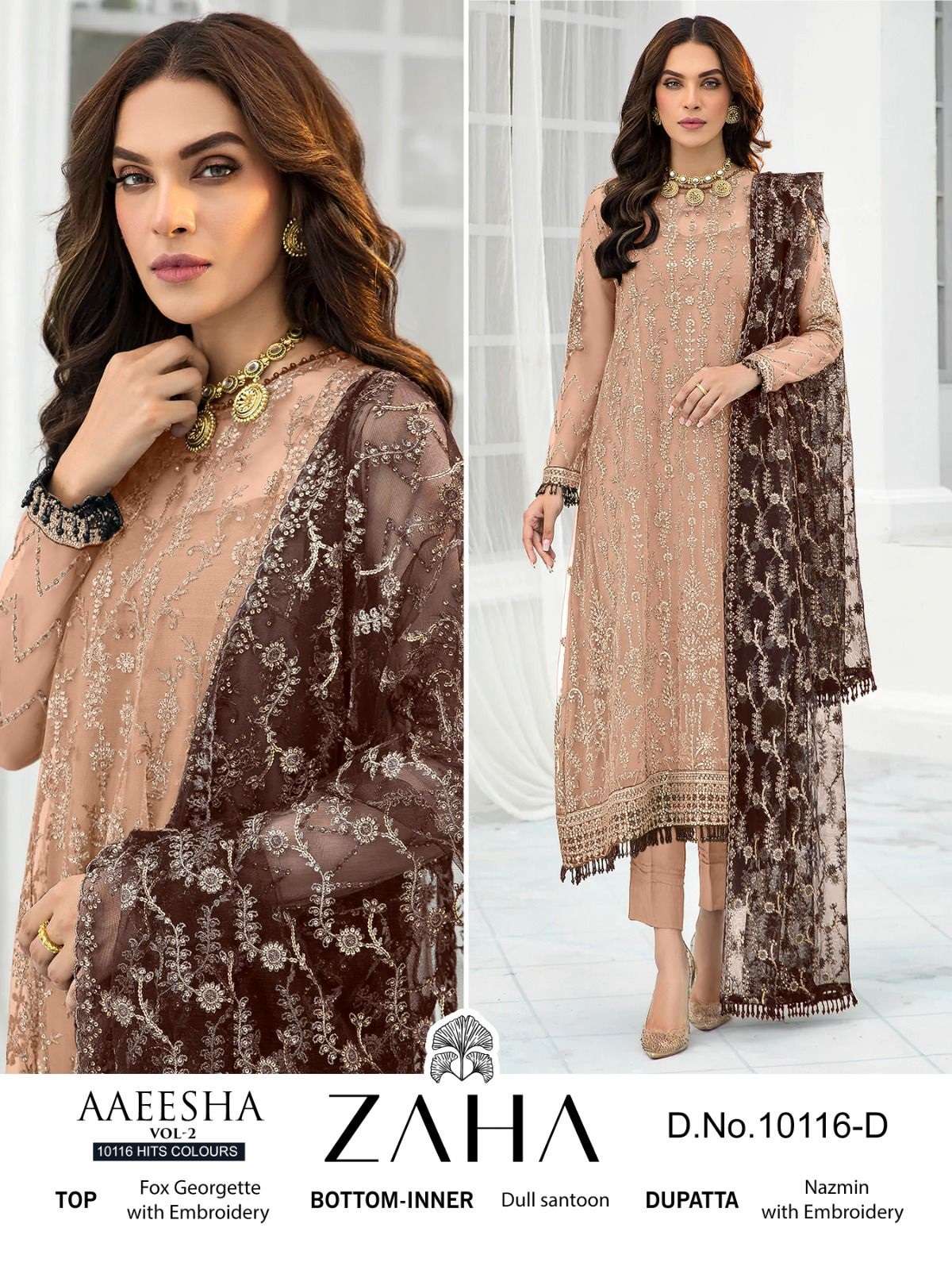 Zaha Aaeesha 10116 Hit Colours Pakistani Suit Wholesale catalog