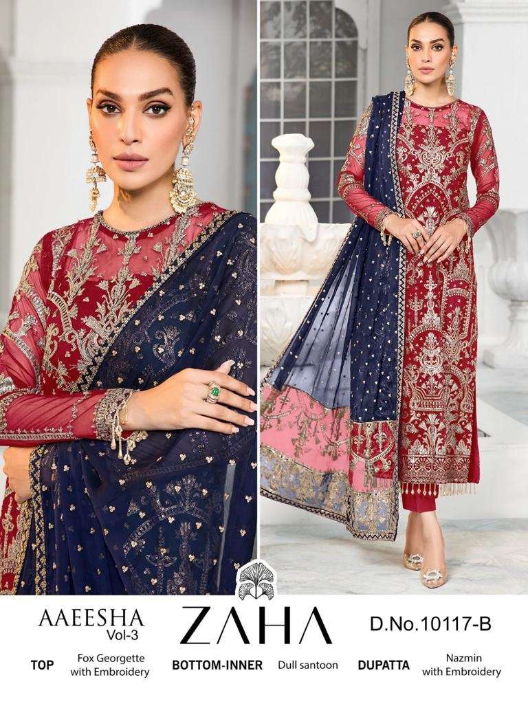 Zaha Aaeesha Vol 3 Designer Pakistani Suit Wholesale catalog