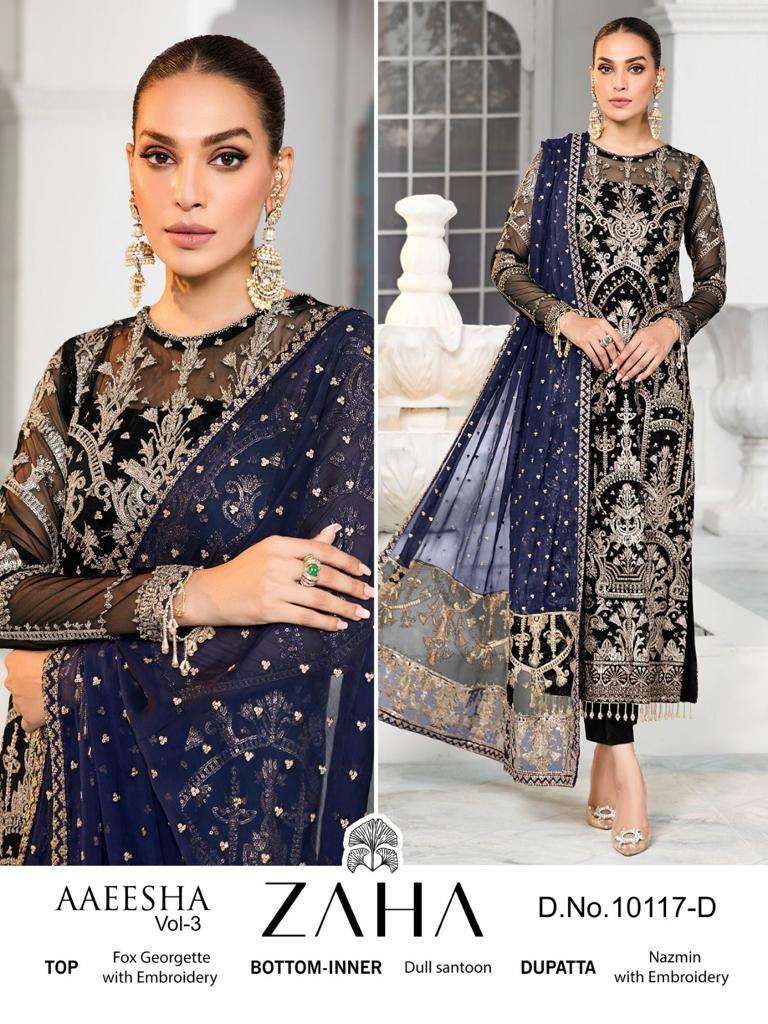 Zaha Aaeesha Vol 3 Designer Pakistani Suit Wholesale catalog