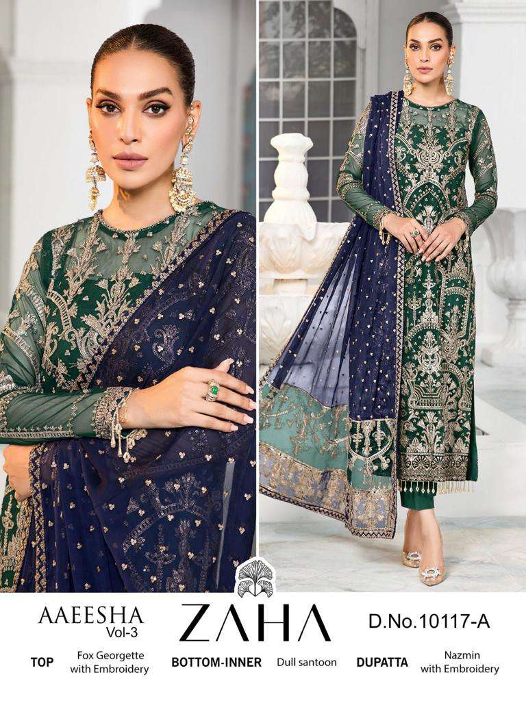 Zaha Aaeesha Vol 3 Designer Pakistani Suit Wholesale catalog