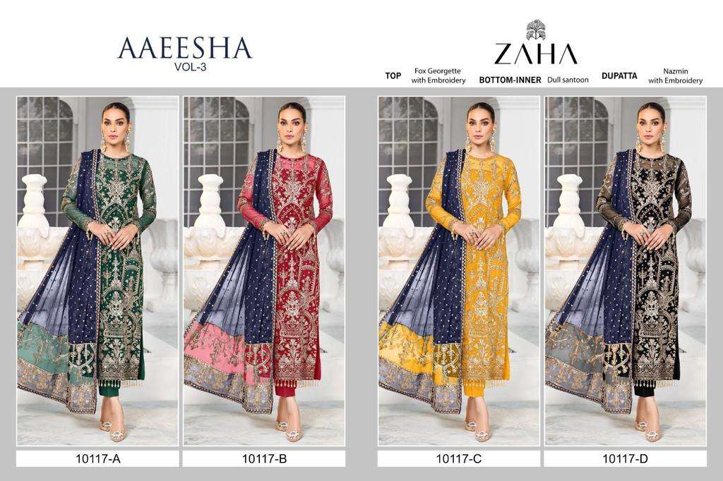 Zaha Aaeesha Vol 3 Designer Pakistani Suit Wholesale catalog