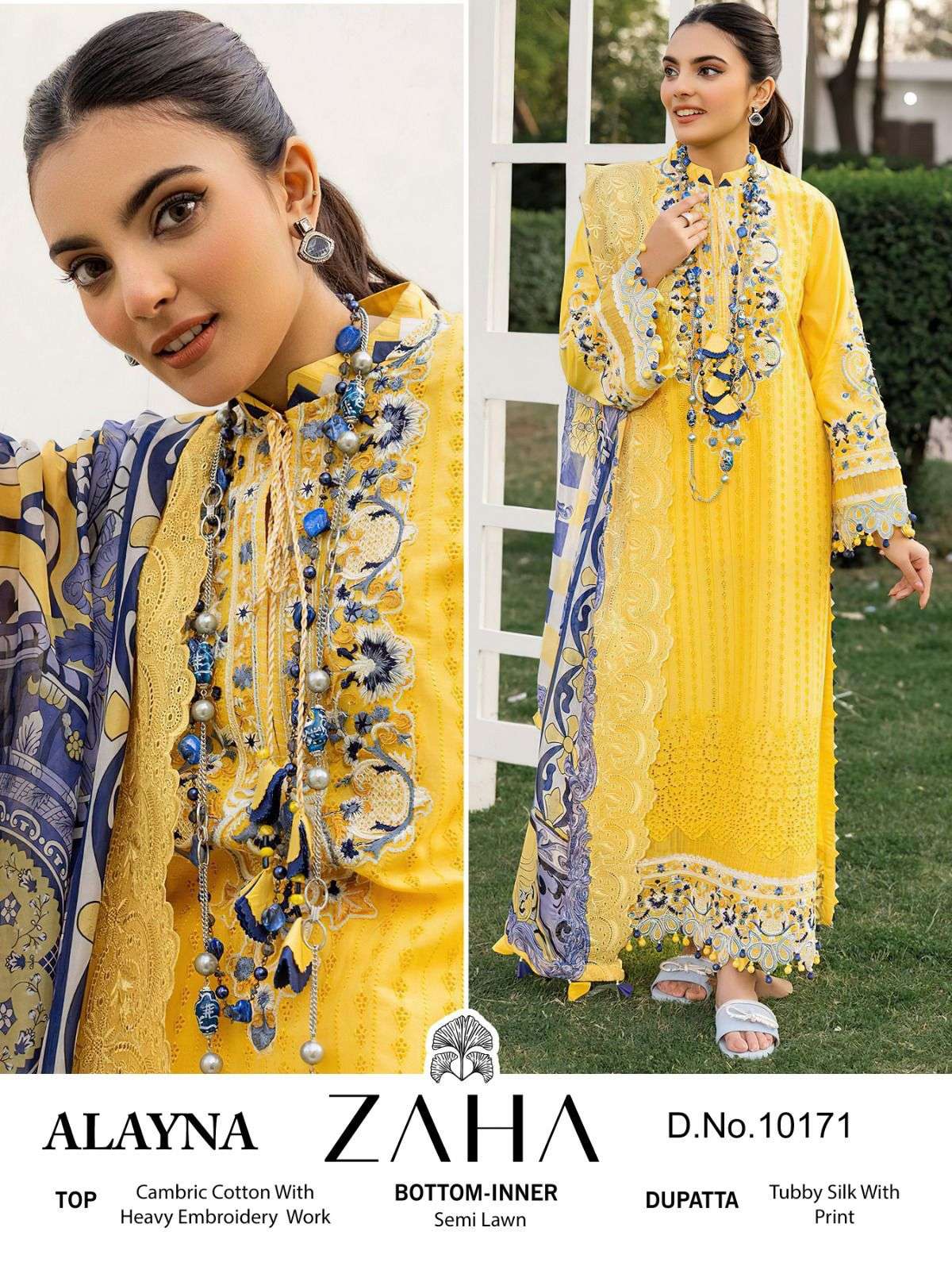 Zaha Alayna 10170 Cambric Cotton Pakistani Salwar Kameez Wholesale catalog