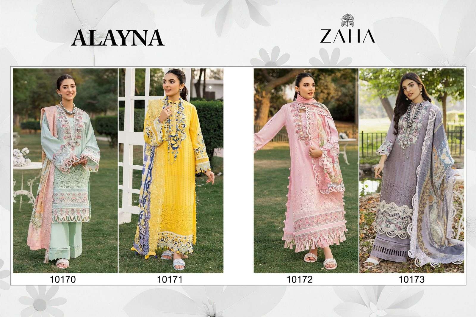 Zaha Alayna 10170 Cambric Cotton Pakistani Salwar Kameez Wholesale catalog