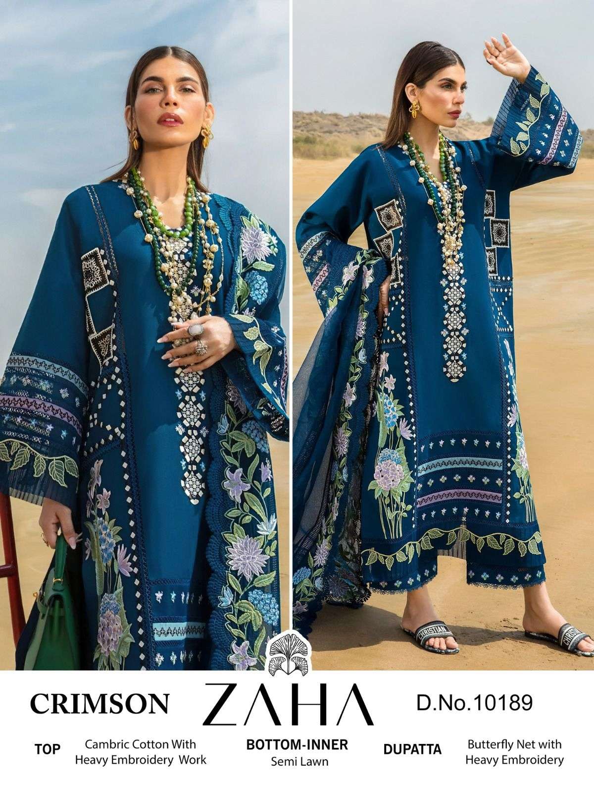 Zaha Crimson Designer Pakistani Suit Wholesale catalog