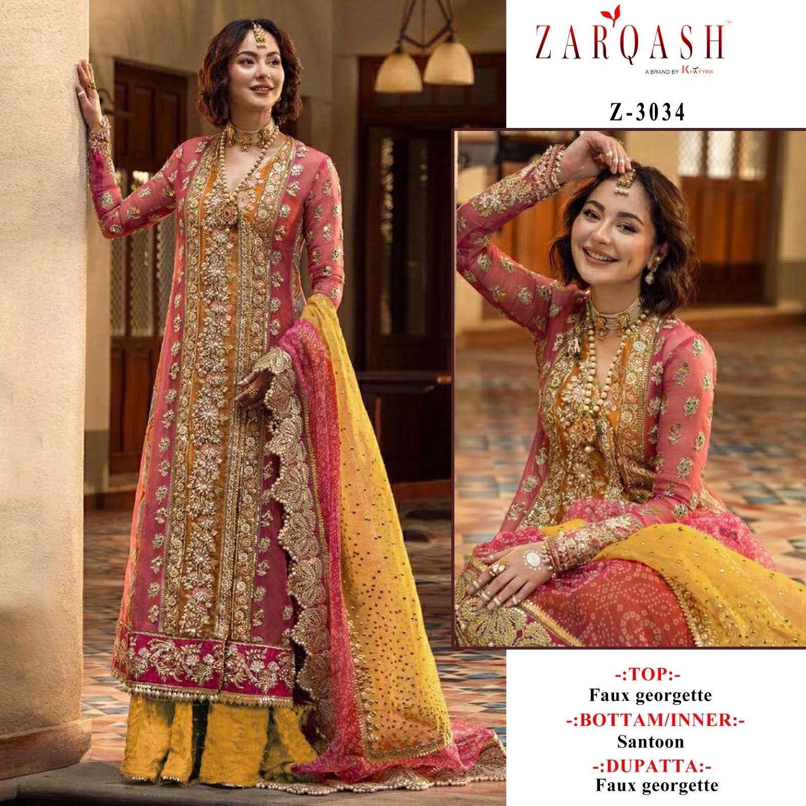 Zarqash Z 3034 Designer Pakistani Suit Wholesale catalog