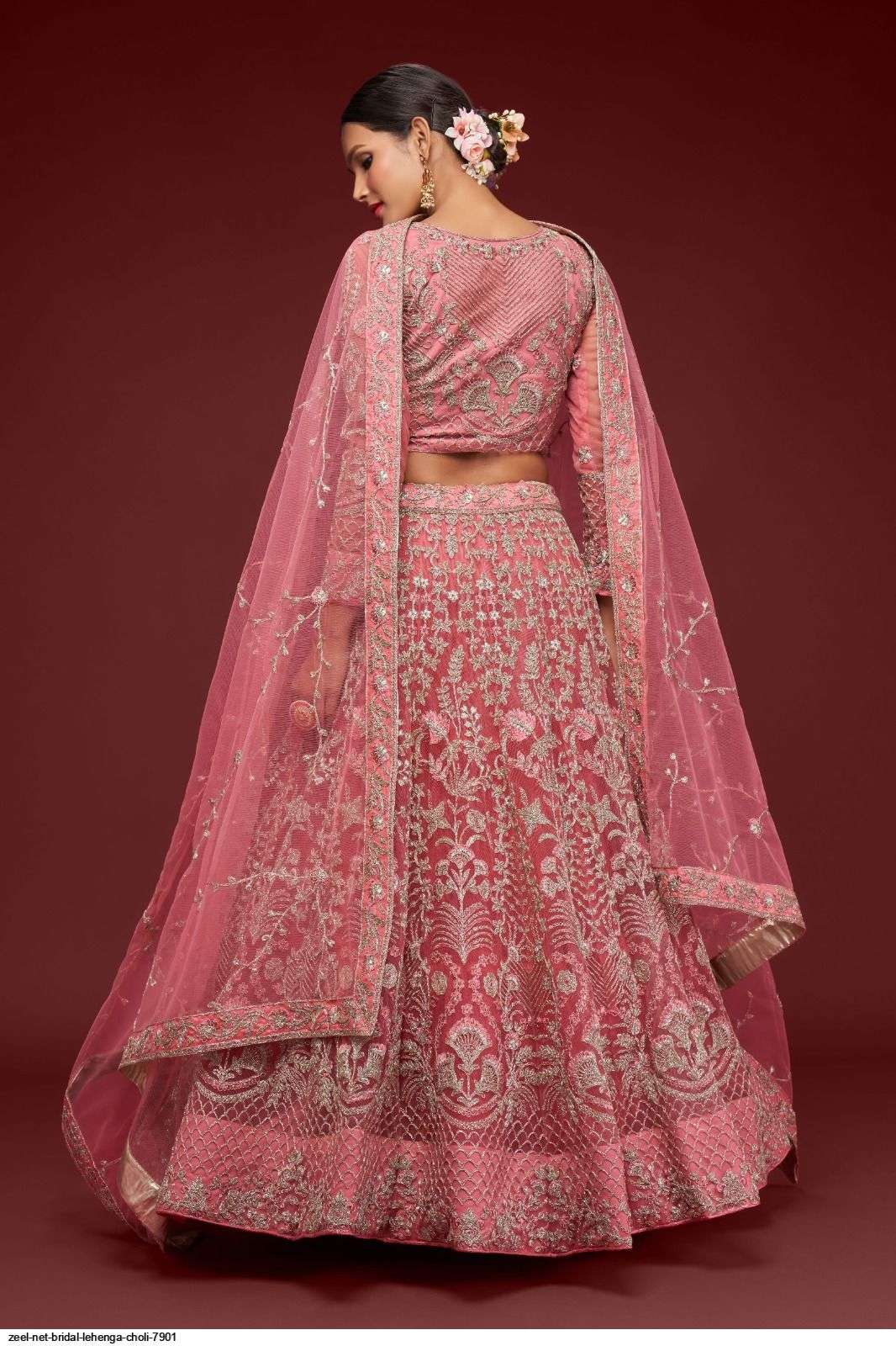 ZEEL NET BRIDAL LEHENGA CHOLI 7901 Wholesale catalog