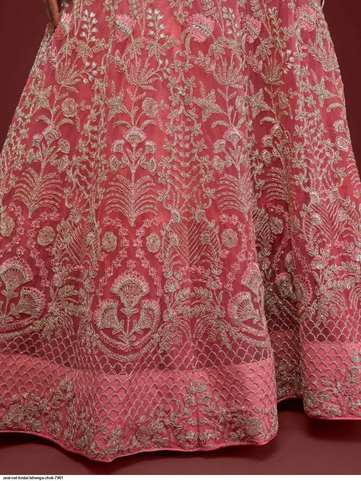 ZEEL NET BRIDAL LEHENGA CHOLI 7901 Wholesale catalog