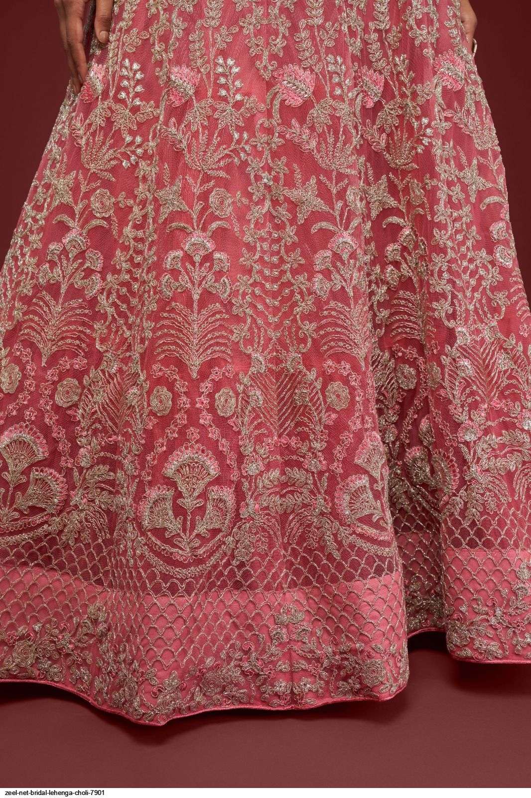 ZEEL NET BRIDAL LEHENGA CHOLI 7901 Wholesale catalog