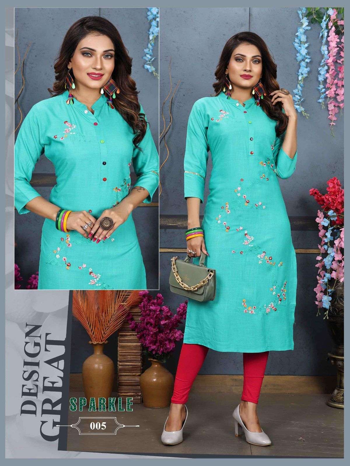 Aagya Sparkle Vol.1 Rayon Kurti Wholesale catalog