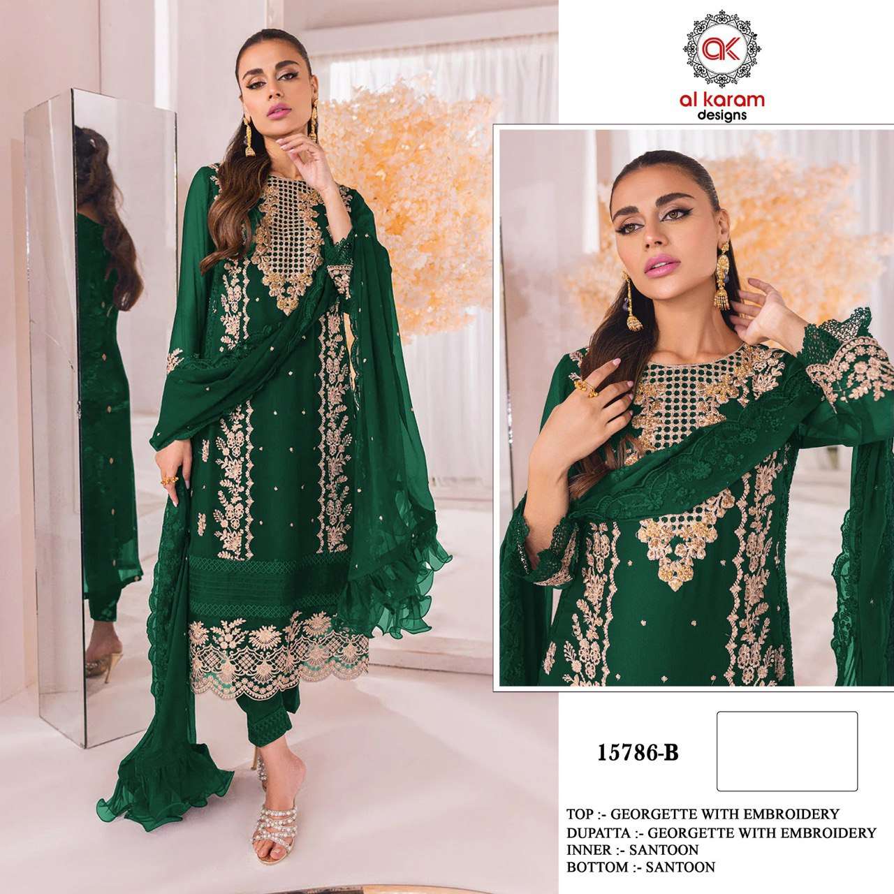 Al Karam 15786 Colors Heavy Embroidery Pakistani Suits Wholesale catalog