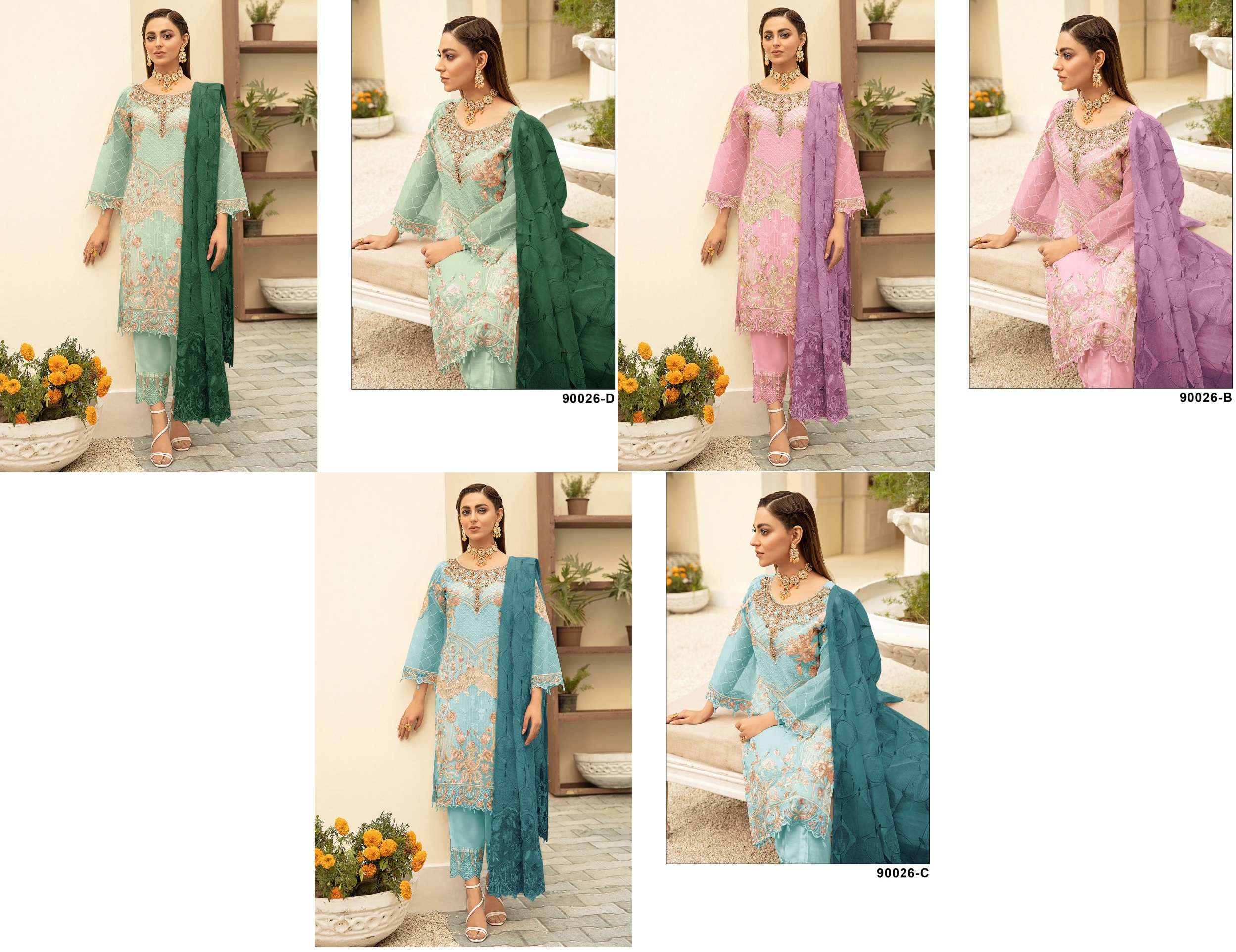 Al Karam 90026 Colors Designer Pakistani Suits Wholesale catalog