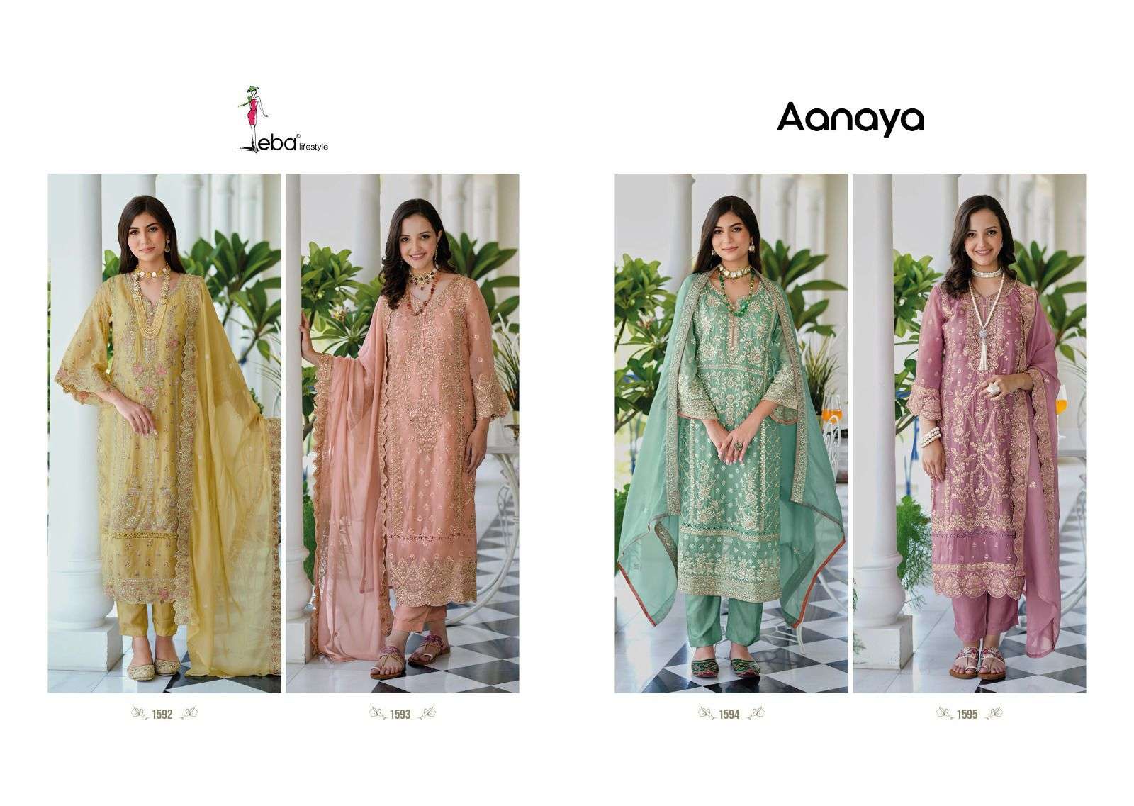 Anaya Soft organza emboidery work Salwar Kameez Wholesale catalog