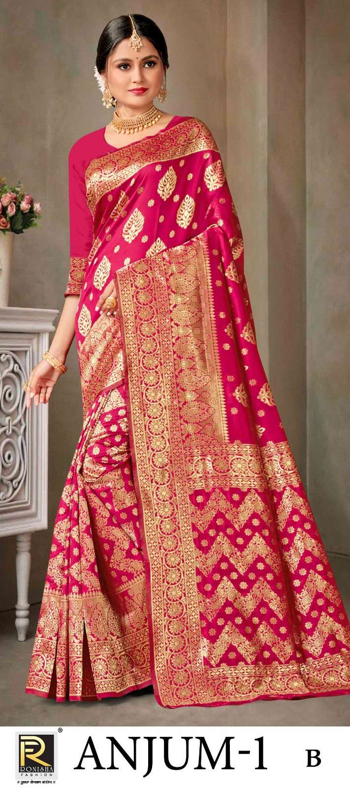 ANJUM  BY RONISHA SAREE SILK FABRICS SUPER HIT COLLECTION 