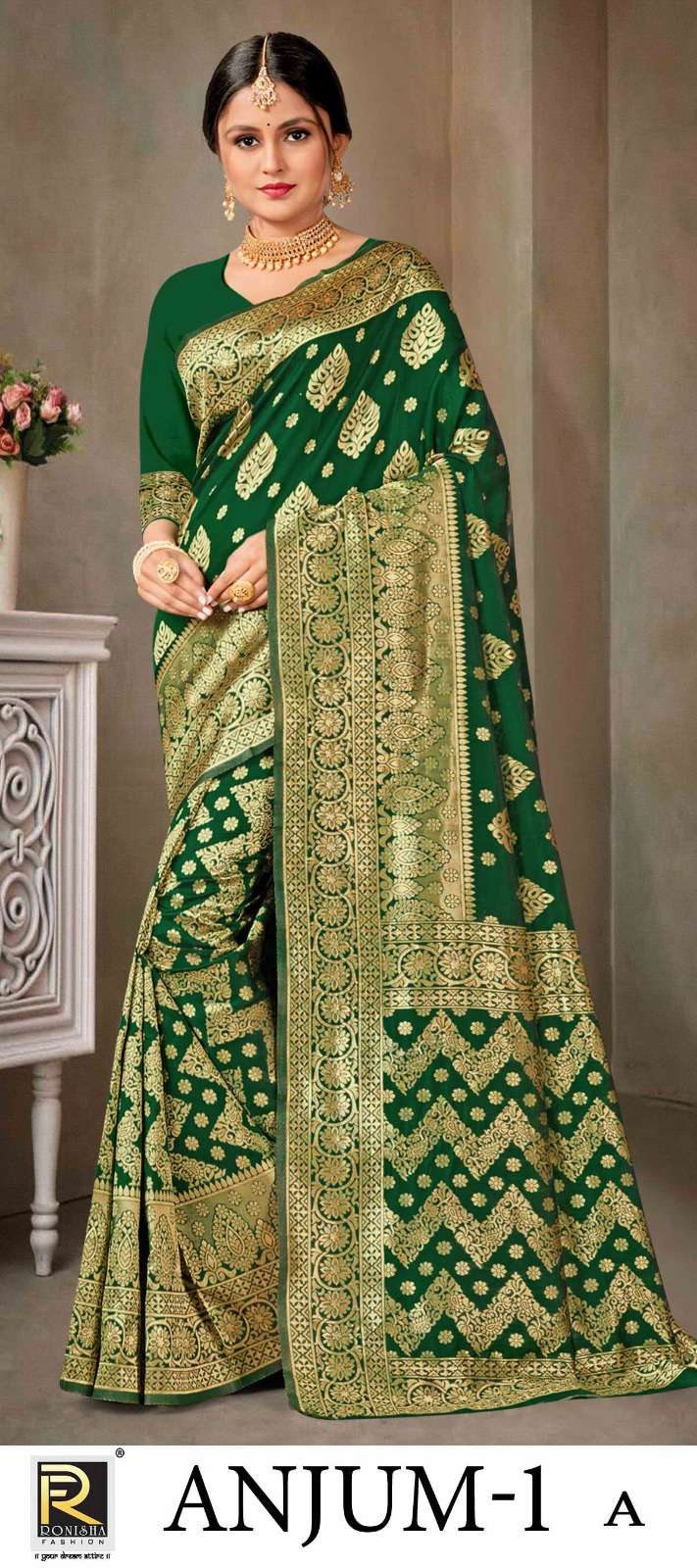 ANJUM  BY RONISHA SAREE SILK FABRICS SUPER HIT COLLECTION 