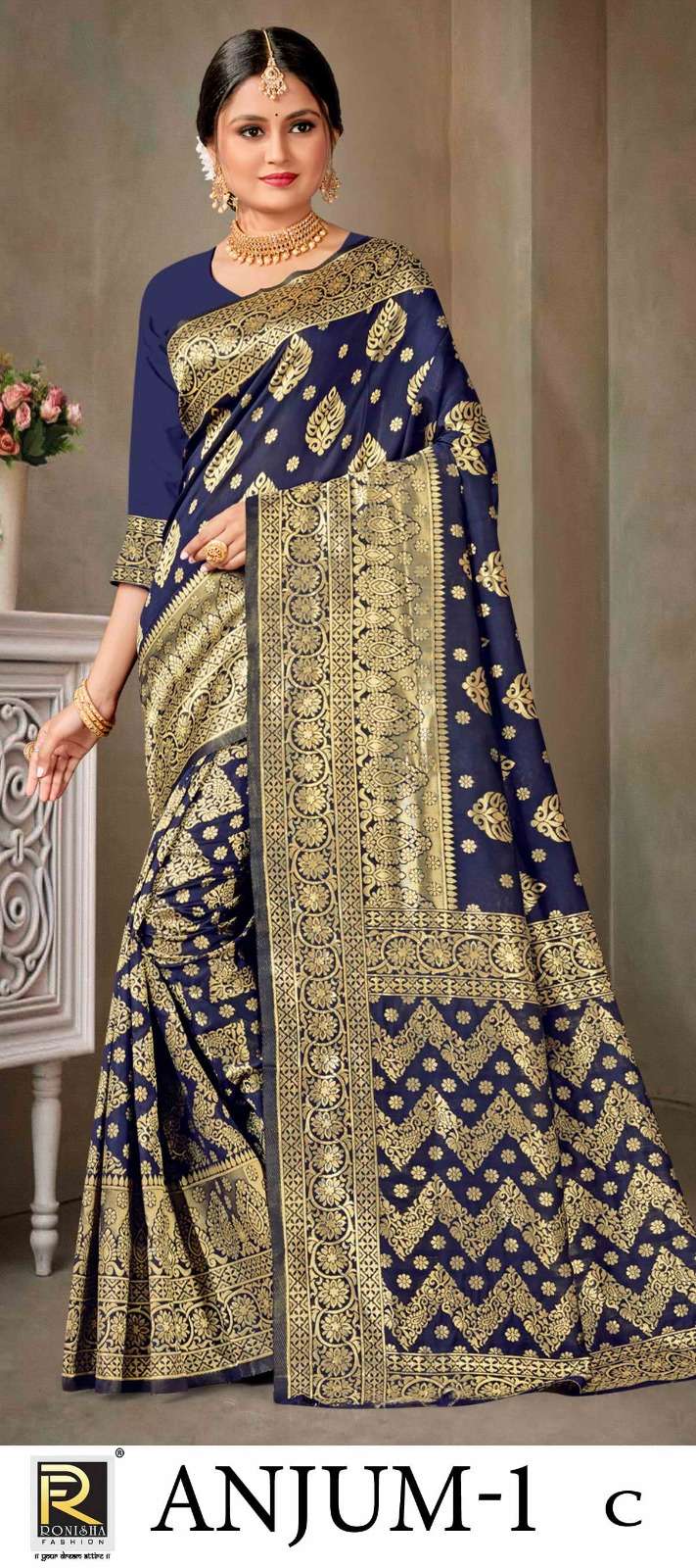 ANJUM  BY RONISHA SAREE SILK FABRICS SUPER HIT COLLECTION 