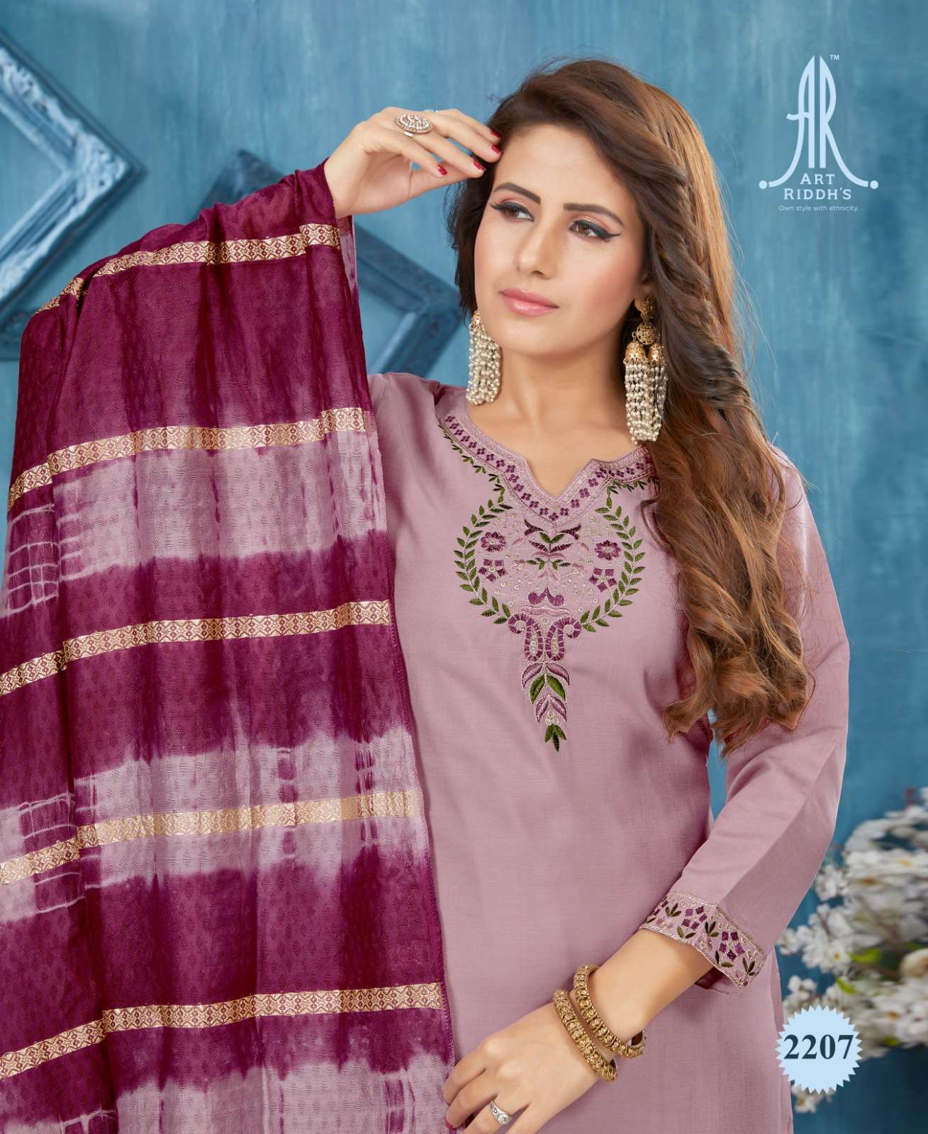 Art Ridh 2207 Pure modal chanderi Kurti Wholesale catalog