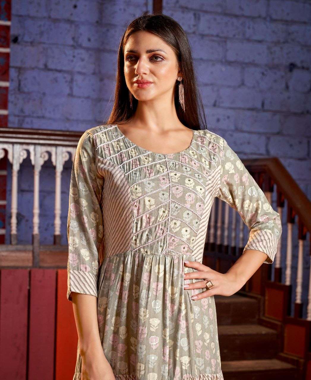 ARTRIDDH PRESENT vol - 6 HEAVY VISCOSE MASLIN GOWNS KURTI WHOLESALE CATALOG