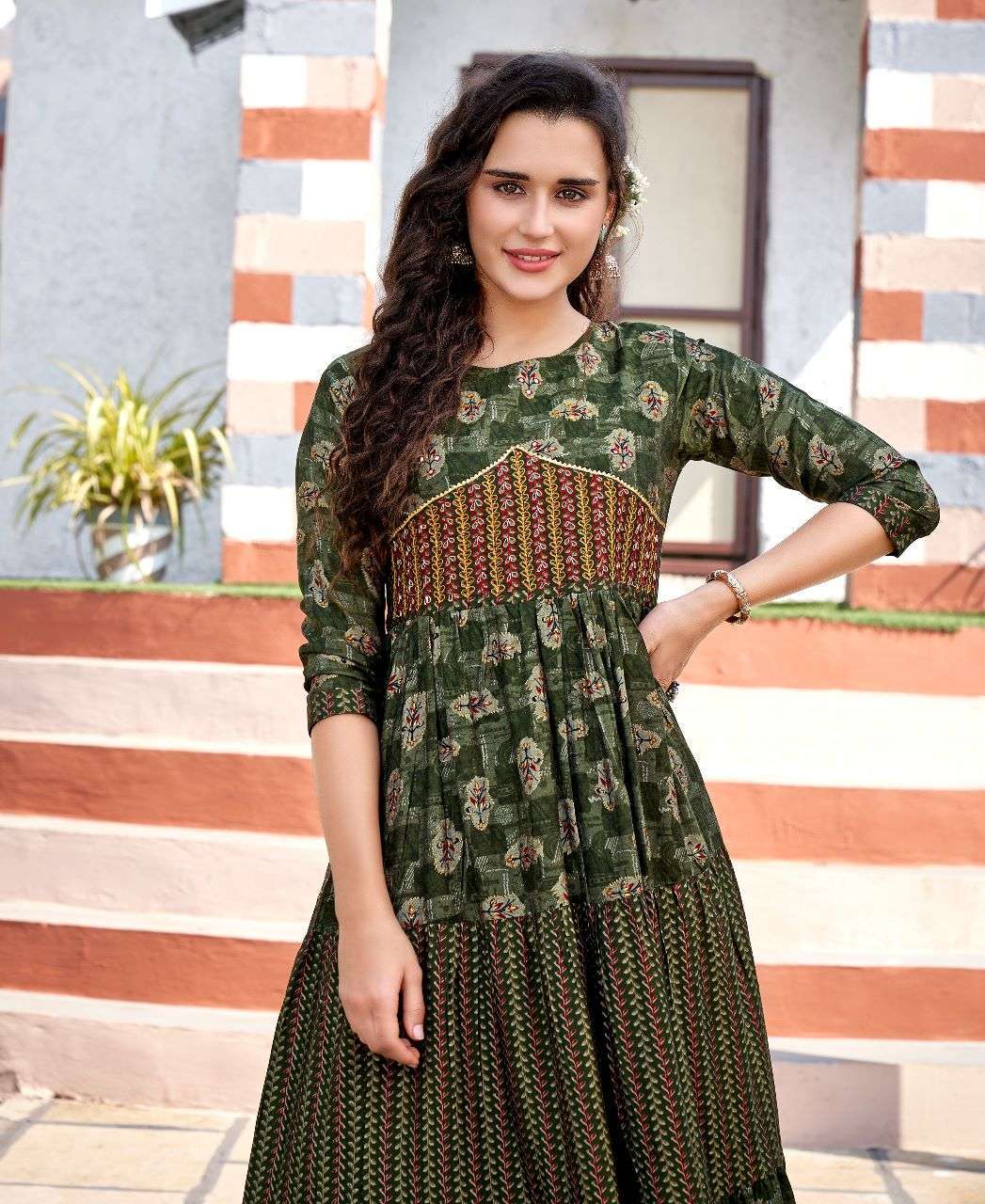 ARTRIDDH PRESENT vol - 7 HEAVY VISCOSE MASLIN GOWNS KURTI WHOLESALE CATALOG