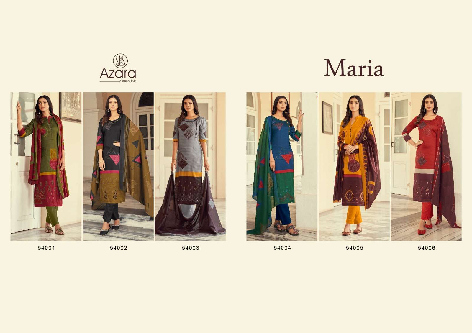 Azara MARIA cotton Dress Materials Wholesale catalog