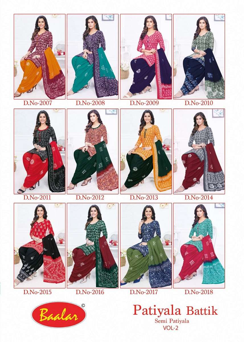 Baalar Battik Patiyala Special Vol-2 – Dress Material - Wholesale Catalog
