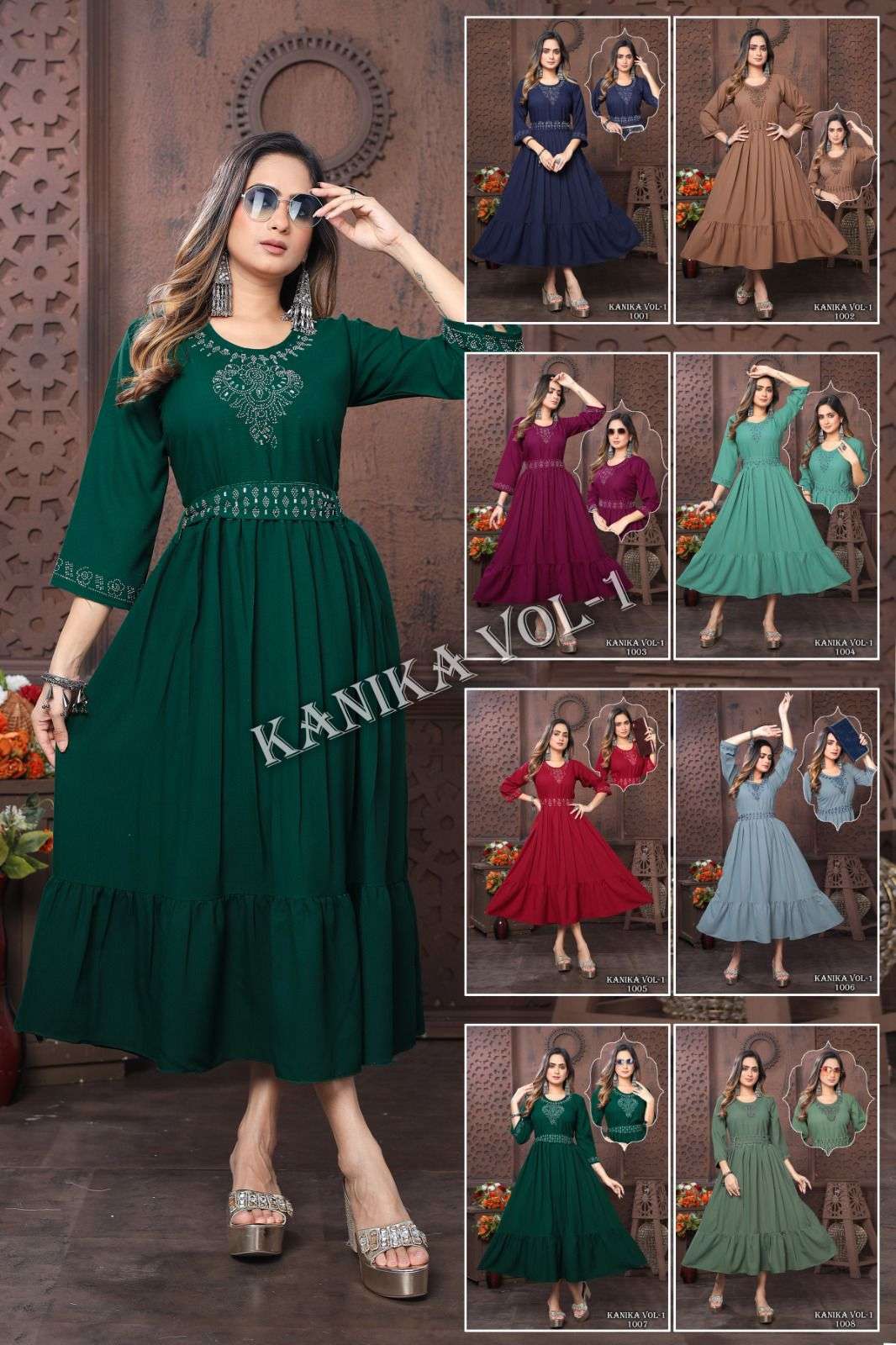BEAUTY QUEEN NEW KANIKA VOL.1 Ghera Festive wear Kurti Wholesale catalog