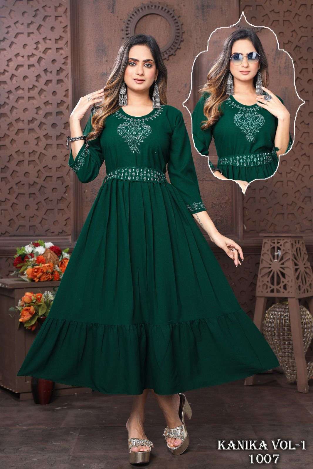 BEAUTY QUEEN NEW KANIKA VOL.1 Ghera Festive wear Kurti Wholesale catalog