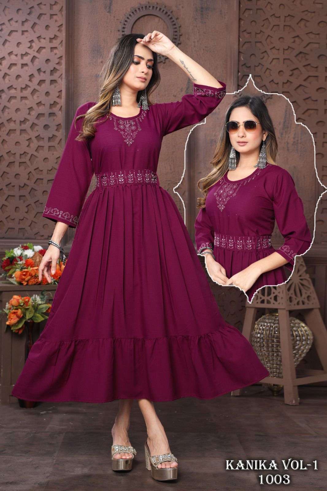 BEAUTY QUEEN NEW KANIKA VOL.1 Ghera Festive wear Kurti Wholesale catalog