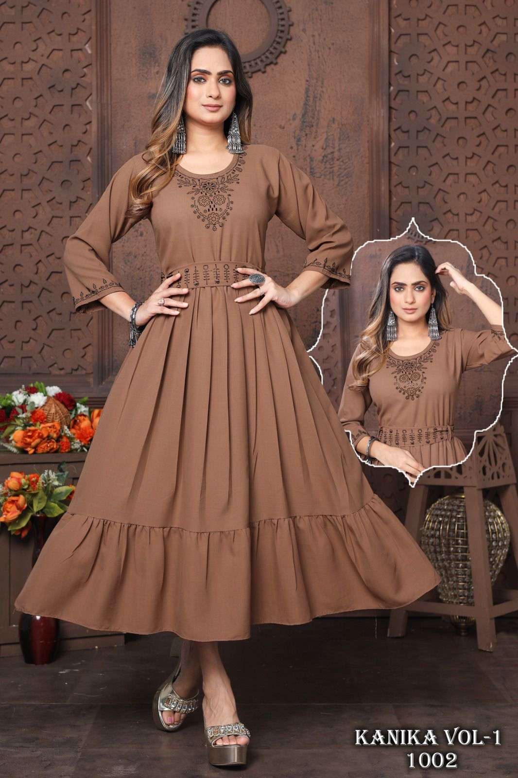 BEAUTY QUEEN NEW KANIKA VOL.1 Ghera Festive wear Kurti Wholesale catalog