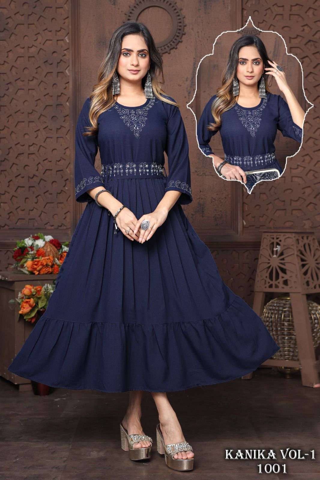 BEAUTY QUEEN NEW KANIKA VOL.1 Ghera Festive wear Kurti Wholesale catalog