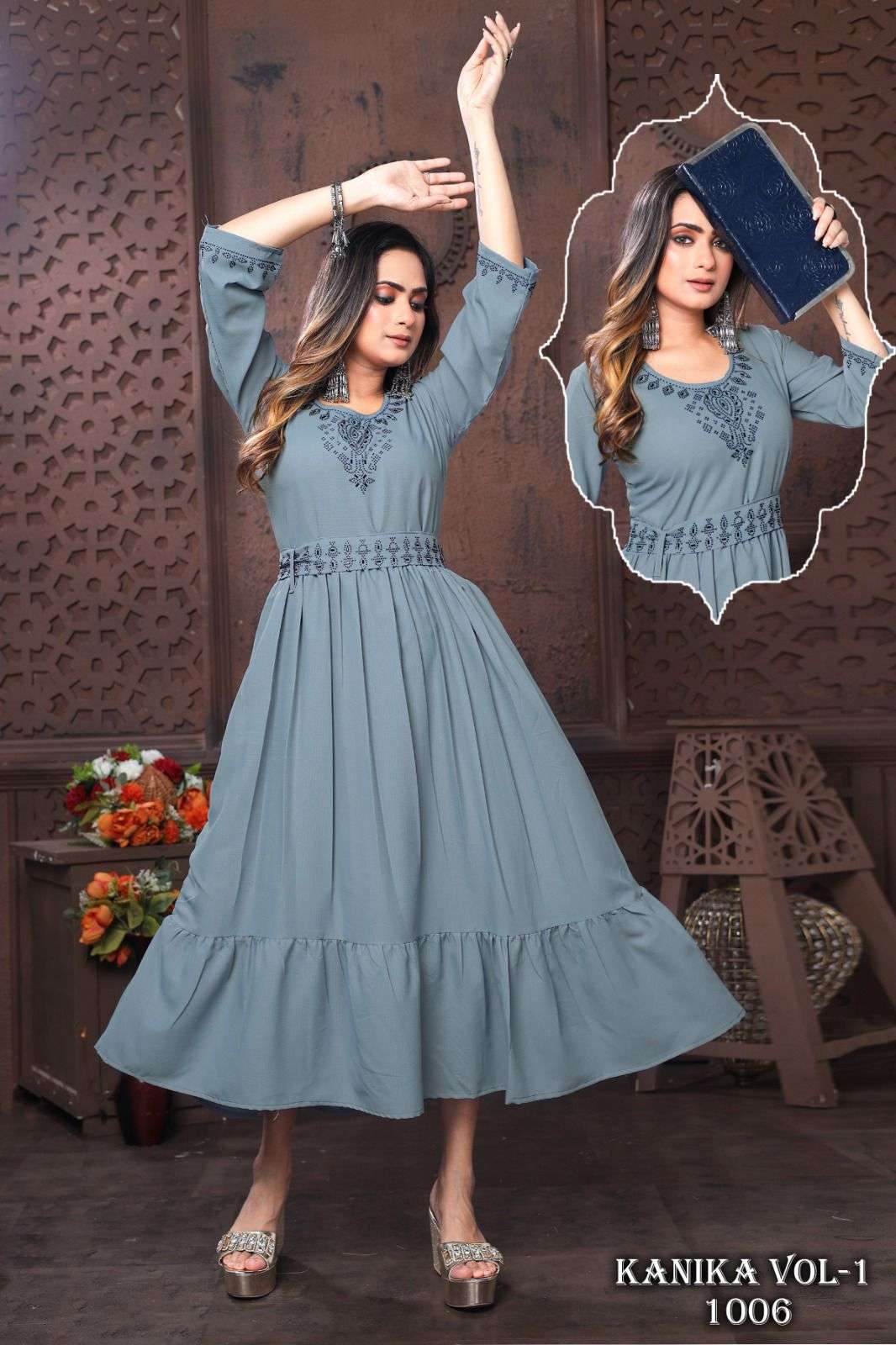 BEAUTY QUEEN NEW KANIKA VOL.1 Ghera Festive wear Kurti Wholesale catalog