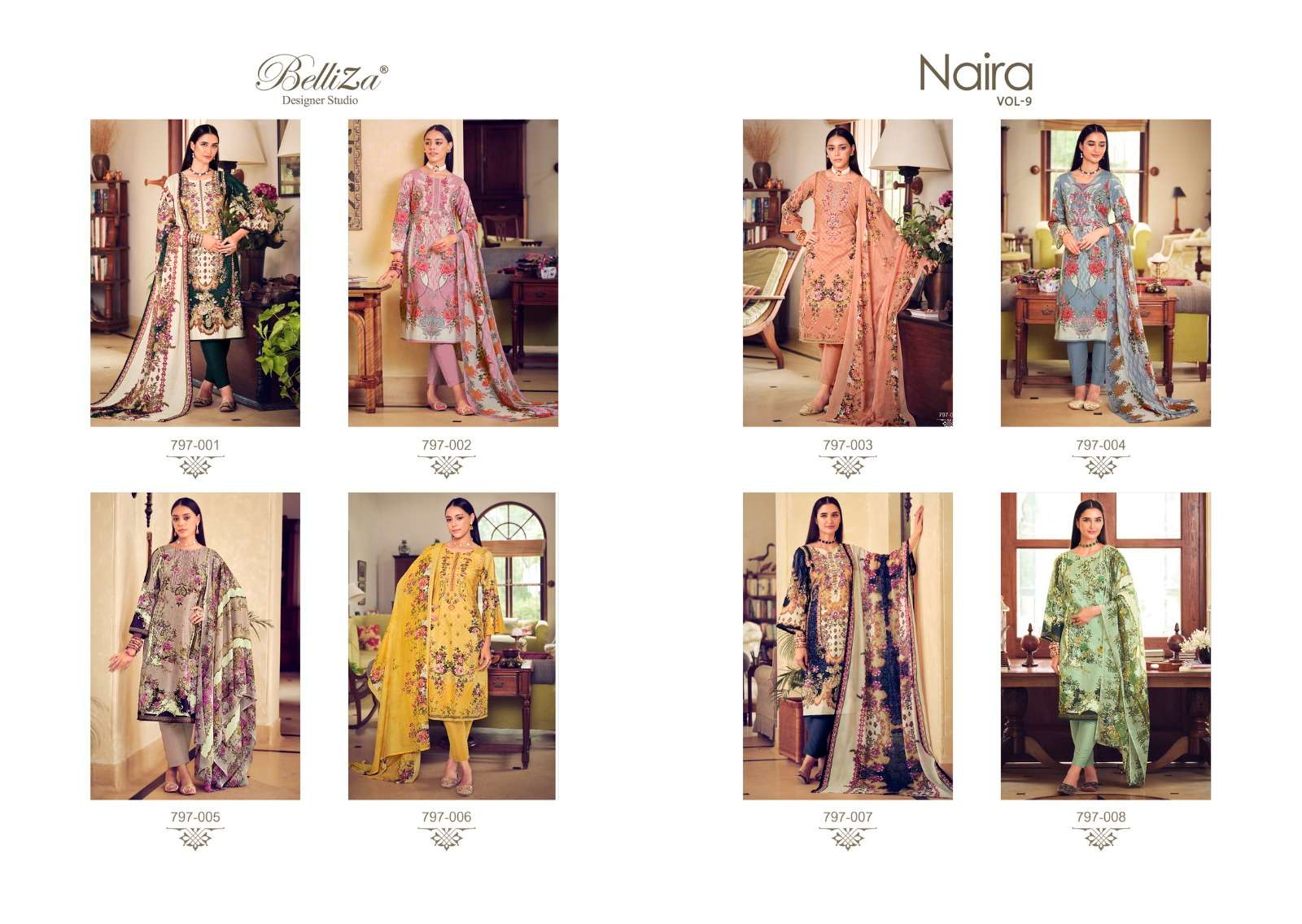 BelliZa NAIRA VOL-9 Pakistani suits Wholesale catalog