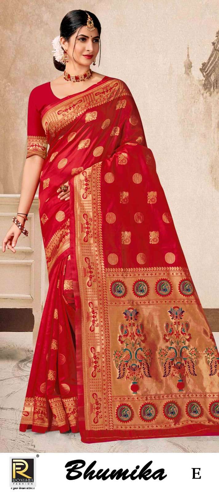 BHUMIKA  BY RONISHA SAREE BANARASI SILK FABRICS SUPER HIT COLLECTION 