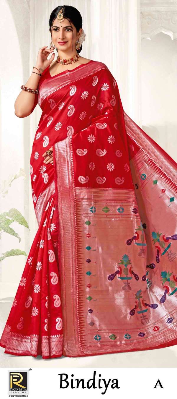 BINDIYA  BY RONISHA SAREE BANARASI SILK FABRICS SUPER HIT COLLECTION 