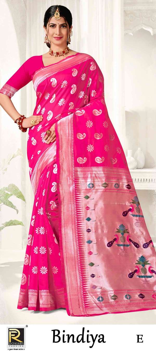BINDIYA  BY RONISHA SAREE BANARASI SILK FABRICS SUPER HIT COLLECTION 