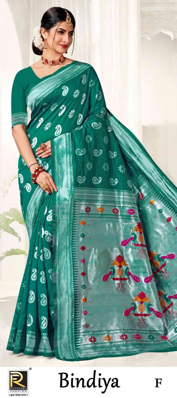 BINDIYA  BY RONISHA SAREE BANARASI SILK FABRICS SUPER HIT COLLECTION 