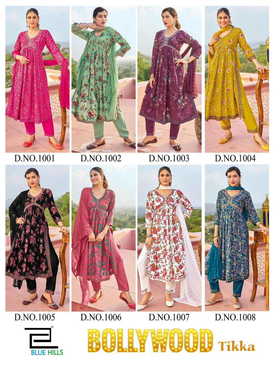 BLUE HILLS Bollywood Tikka Rayon Alia Cut Kurti Wholesale catalog