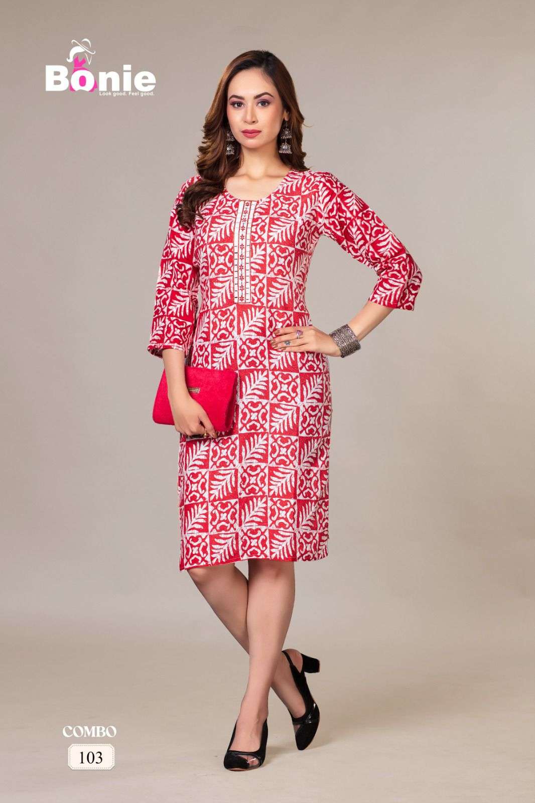 BONIE BATTIK  RAYON 14KG Kurti Wholesale catalog