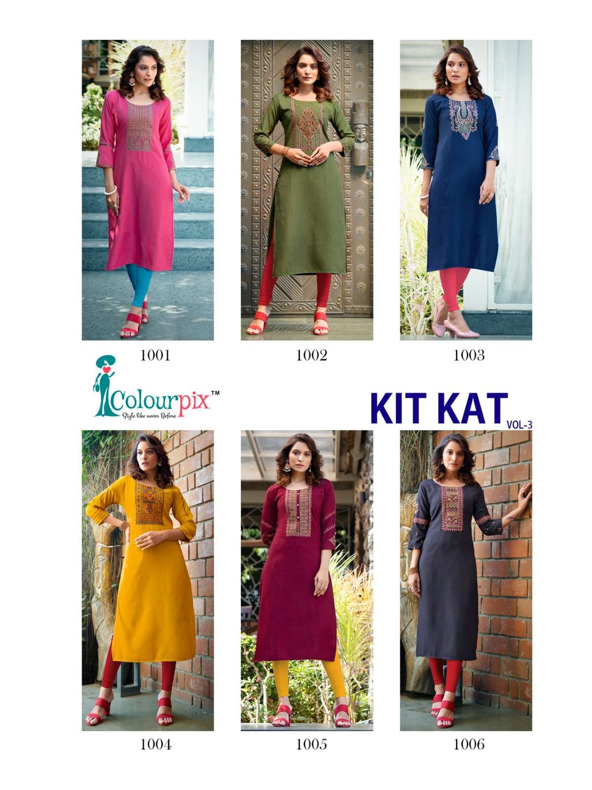 COLOURPIX  Kit kat  vol.3 Kurti Wholesale catalog