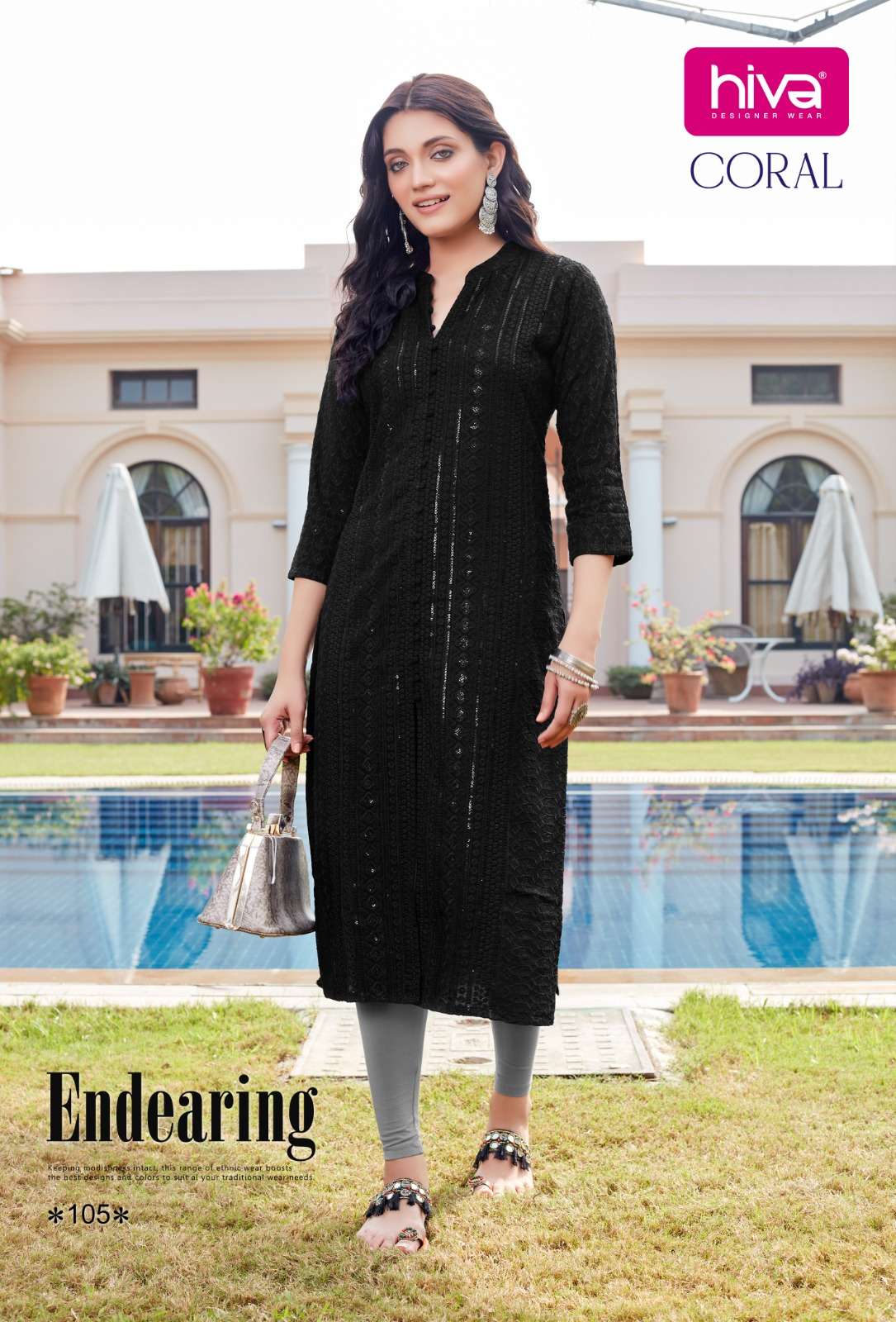 Coral reyon sequence chiken Kurti Wholesale catalog