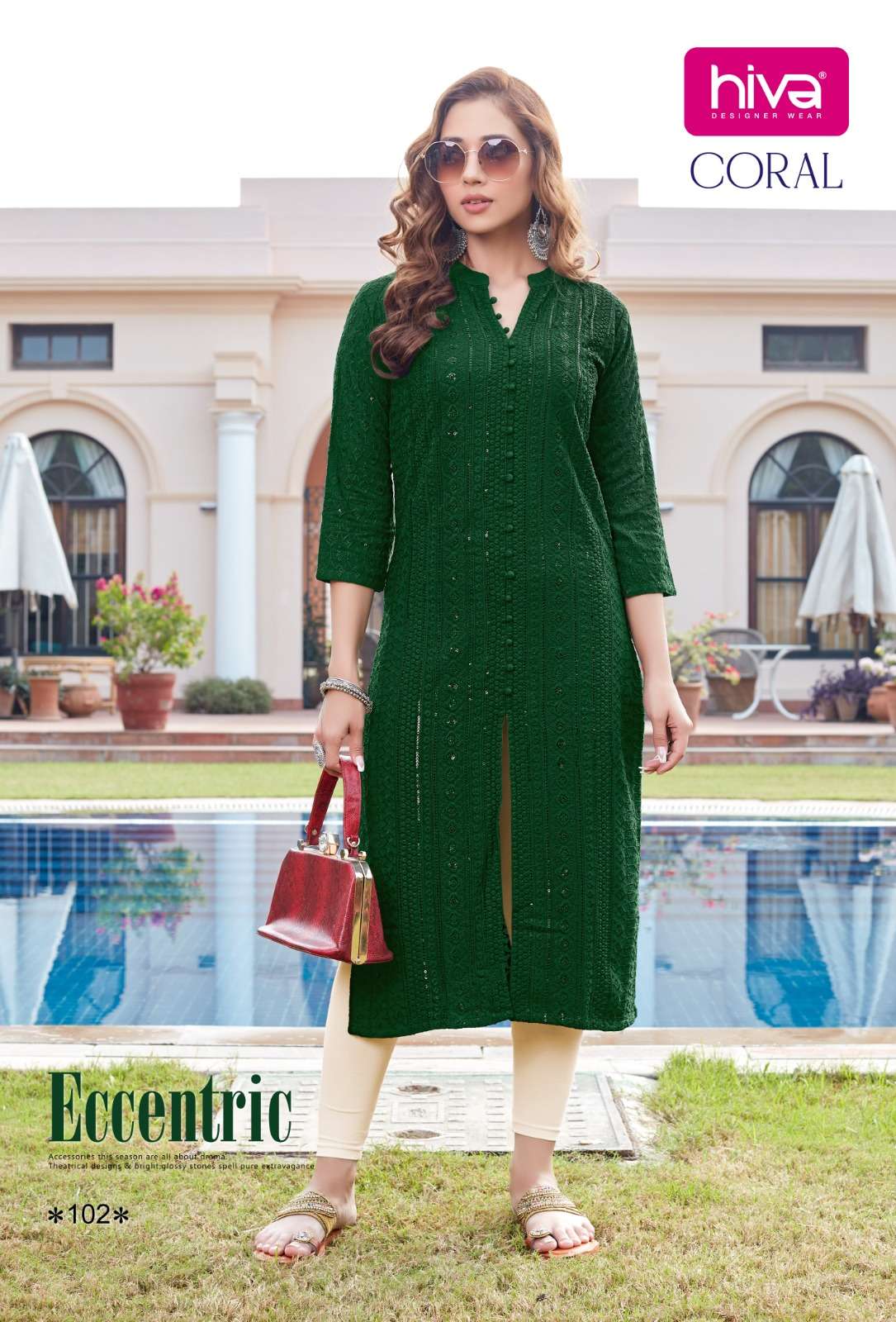 Coral reyon sequence chiken Kurti Wholesale catalog