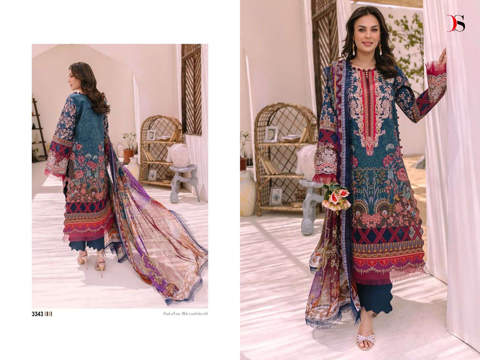 Deepsy Firdous Bliss Lawn 23 Chiffon Dupatta Pakistani Salwar Suits Wholesale catalog