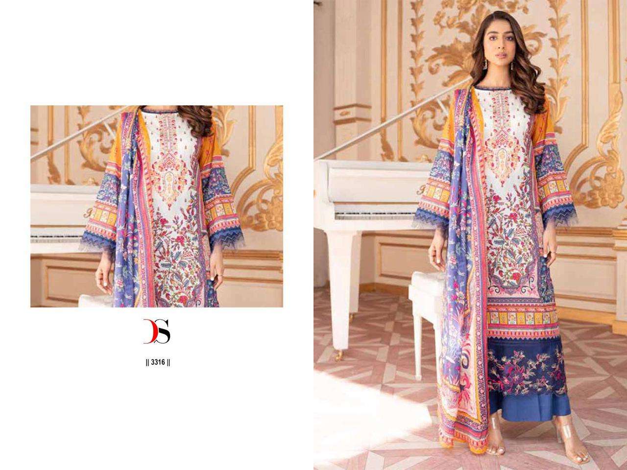 Deepsy Firodus Morja Cotton Dupatta Pakistani Suit Wholesale catalog