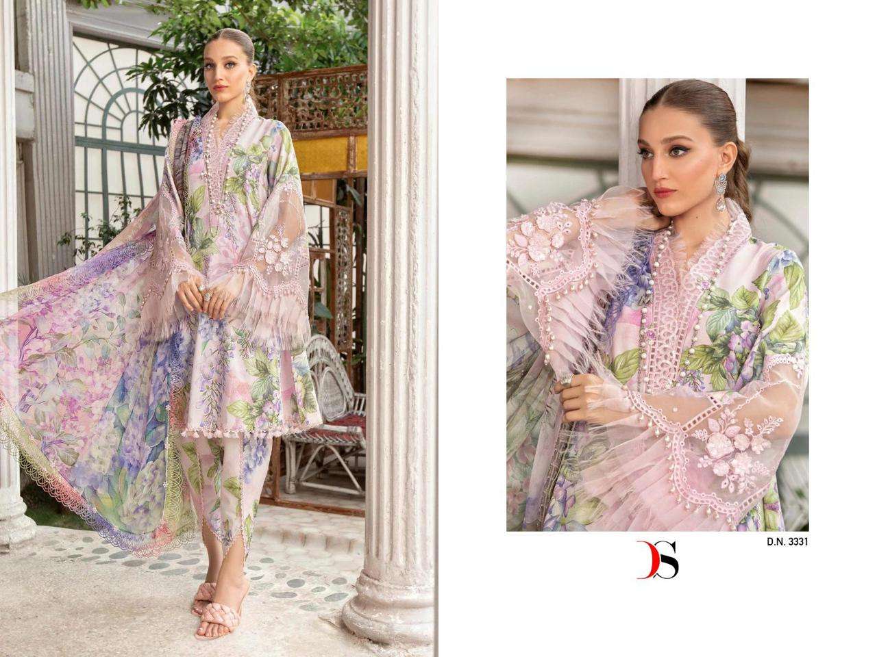 Deepsy Maria B M Print Spring Summer 23 Vol 3 Chiffon Dupatta Salwar Suits Wholesale catalog