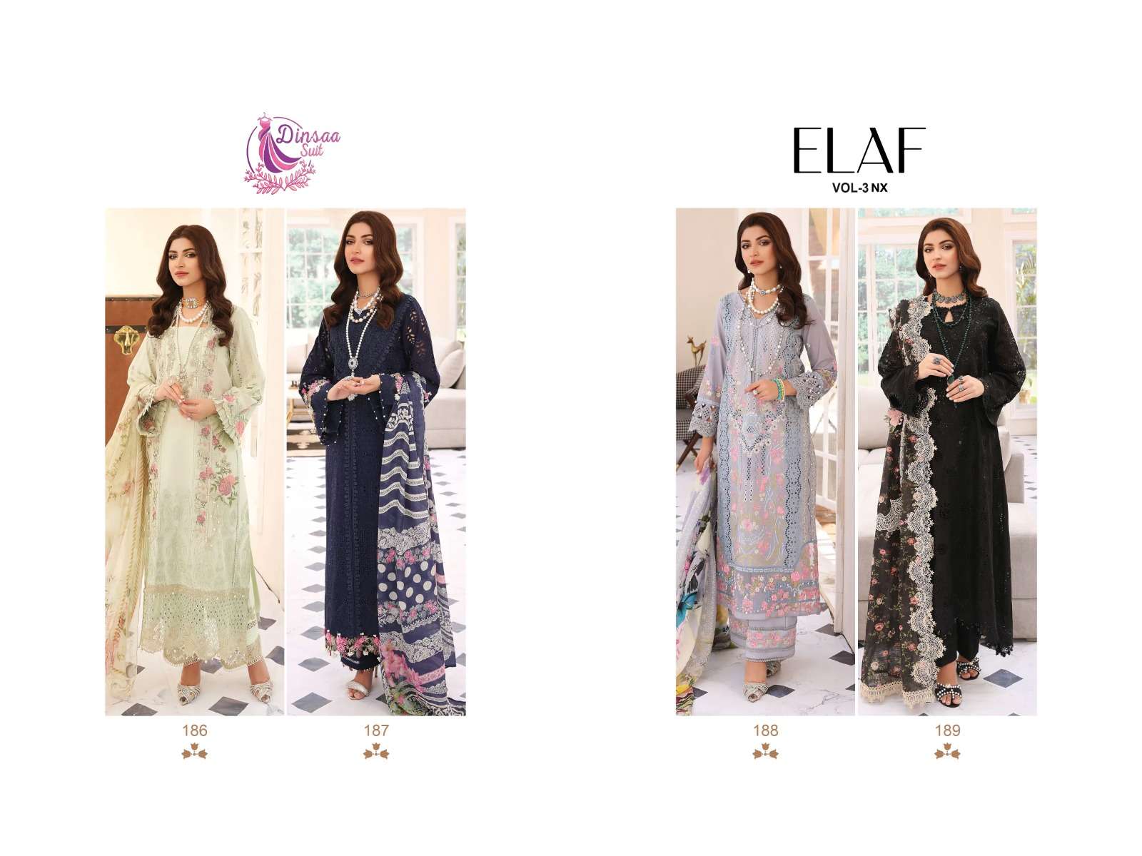 Dinsaa Elaf Super Summer Collection Vol 3 Nx Pakistani Suits Wholesale catalog