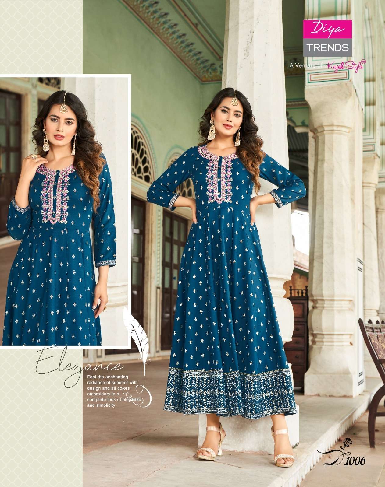 DIYA TRENDS LAKME Vol -1  DESIGNER GOWNS KURTI WHOLESALE CATALOG