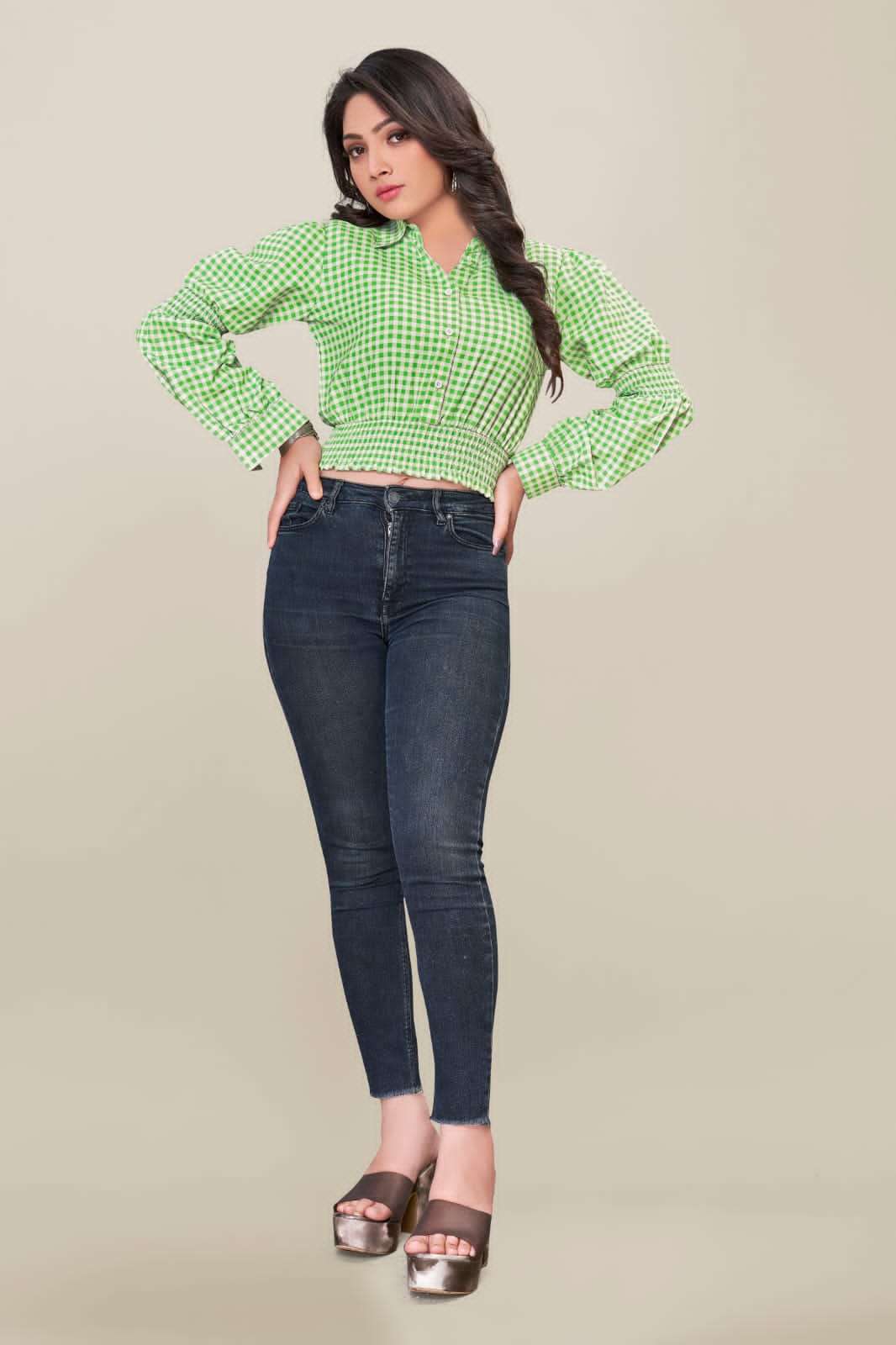 FF John Checks Designer Tunic Top Kurti Wholesale catalog