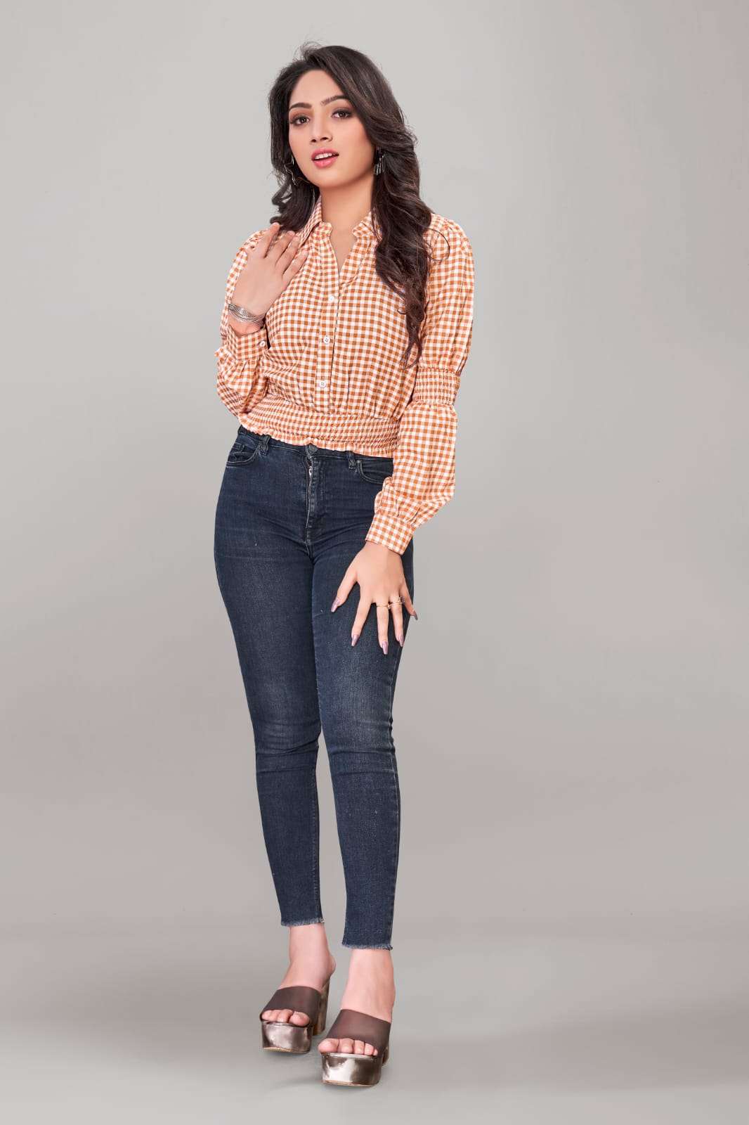 FF John Checks Tunic Top Kurti Wholesale catalog