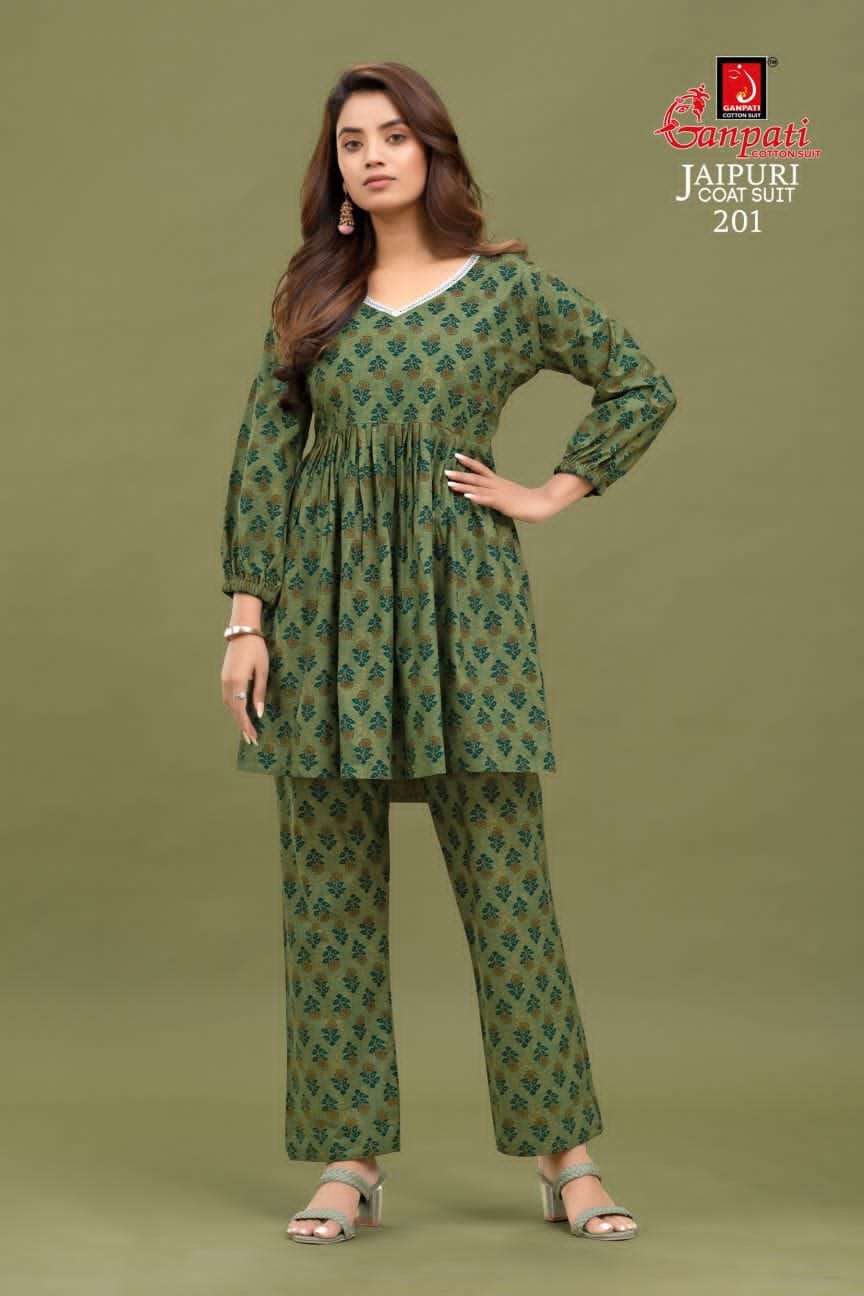 Ganpati Coord Set vol 2 Jaipuri Cotton Kurti Wholesale catalog